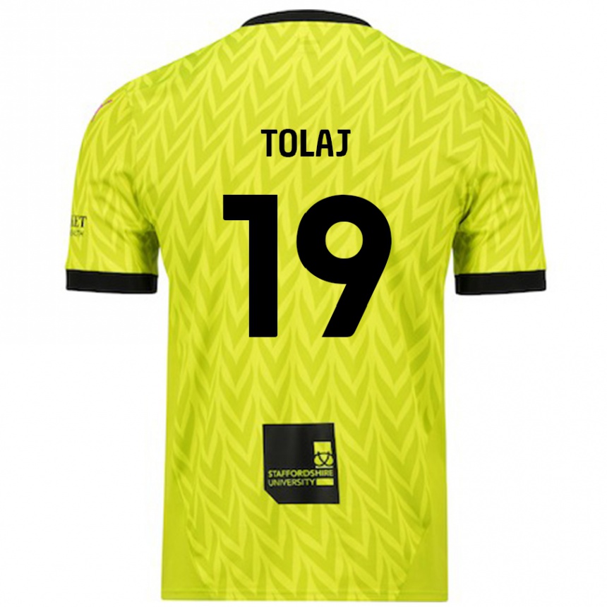 Niño Fútbol Camiseta Lorent Tolaj #19 Verde Fluorescente 2ª Equipación 2024/25 México