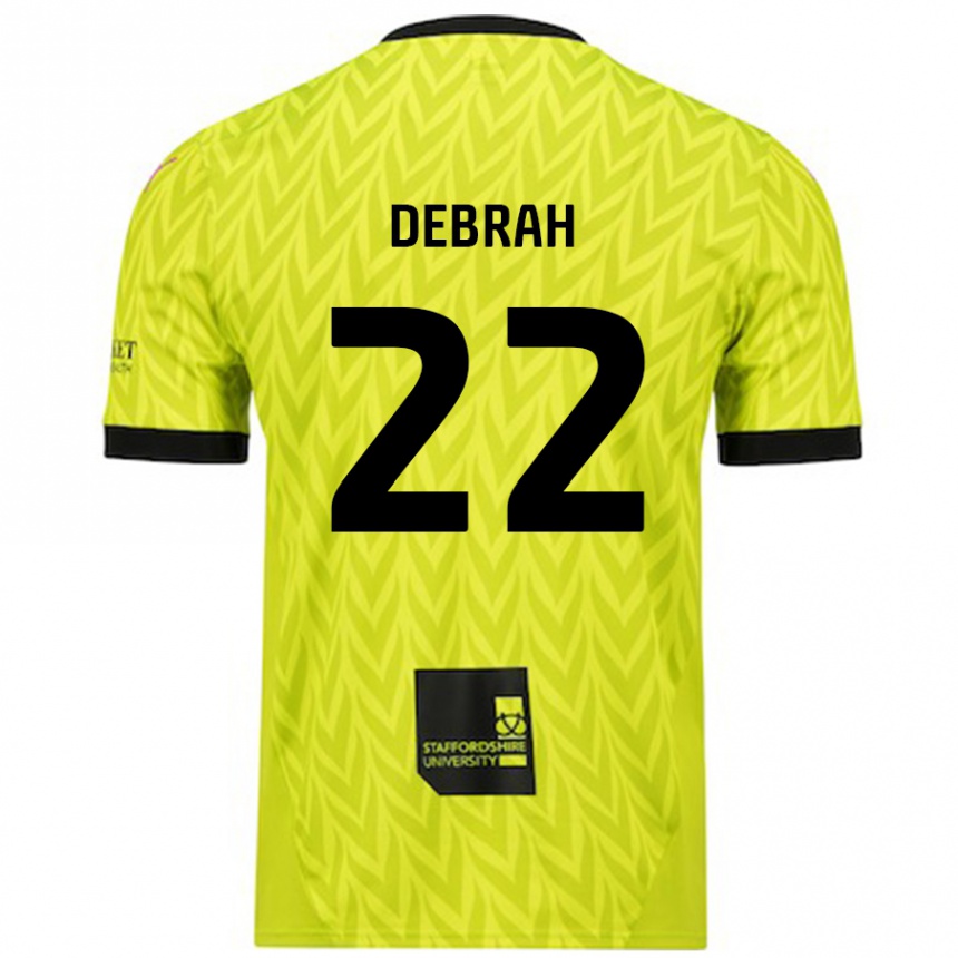 Niño Fútbol Camiseta Jesse Debrah #22 Verde Fluorescente 2ª Equipación 2024/25 México