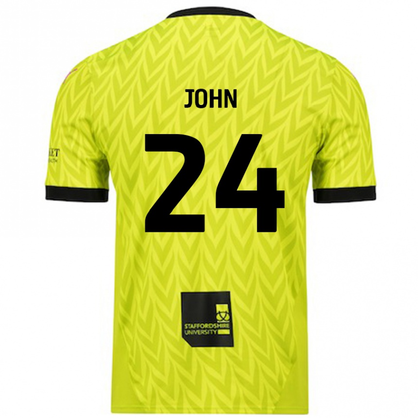 Niño Fútbol Camiseta Kyle John #24 Verde Fluorescente 2ª Equipación 2024/25 México