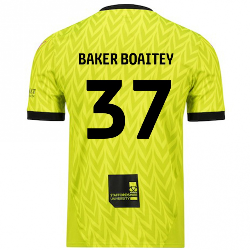 Niño Fútbol Camiseta Benicio Baker-Boaitey #37 Verde Fluorescente 2ª Equipación 2024/25 México