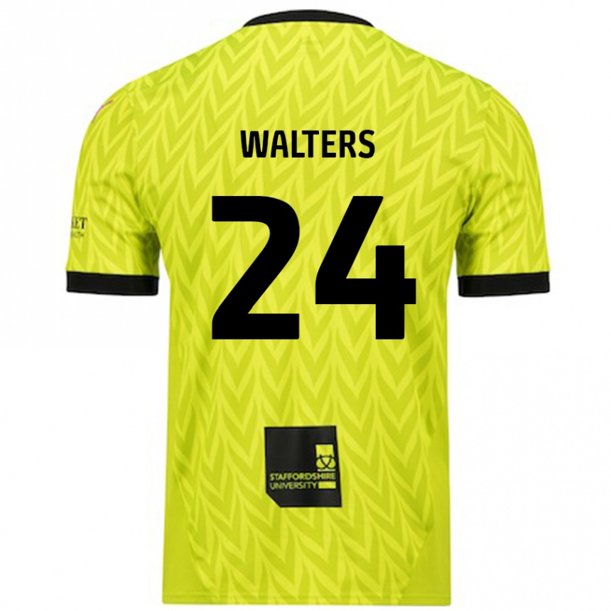 Niño Fútbol Camiseta Rhys Walters #24 Verde Fluorescente 2ª Equipación 2024/25 México