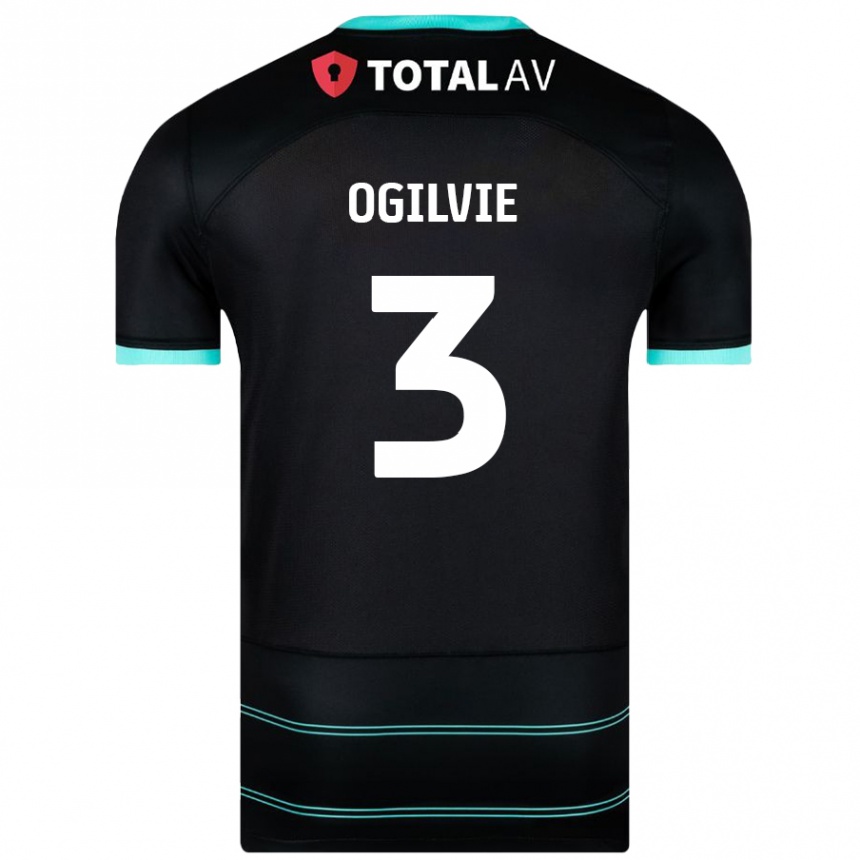 Niño Fútbol Camiseta Connor Ogilvie #3 Negro 2ª Equipación 2024/25 México