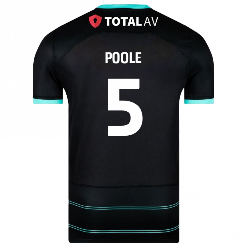 Niño Fútbol Camiseta Regan Poole #5 Negro 2ª Equipación 2024/25 México