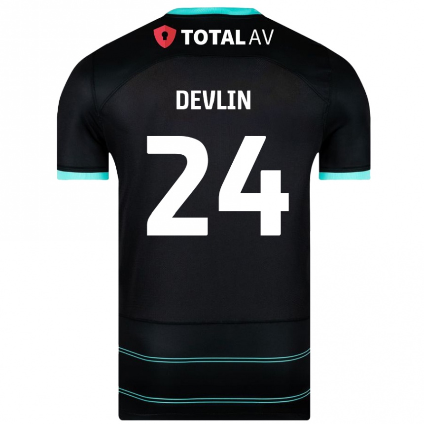 Niño Fútbol Camiseta Terry Devlin #24 Negro 2ª Equipación 2024/25 México