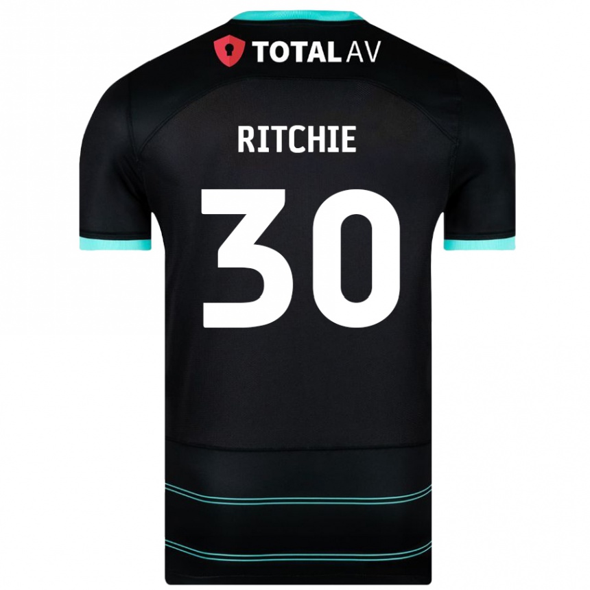 Niño Fútbol Camiseta Matt Ritchie #30 Negro 2ª Equipación 2024/25 México