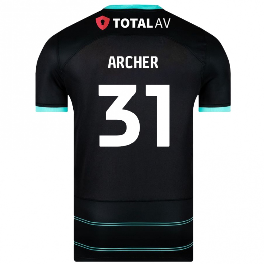 Niño Fútbol Camiseta Jordan Archer #31 Negro 2ª Equipación 2024/25 México