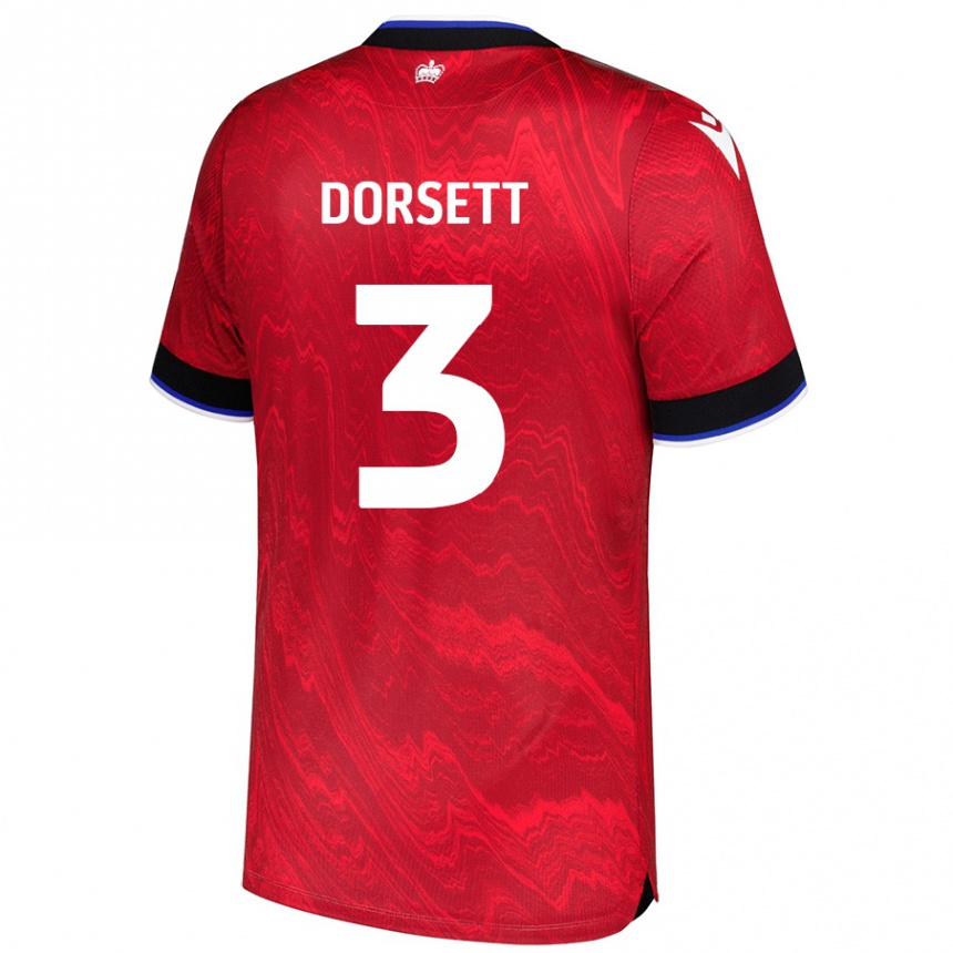 Niño Fútbol Camiseta Jeriel Dorsett #3 Rojo Negro 2ª Equipación 2024/25 México