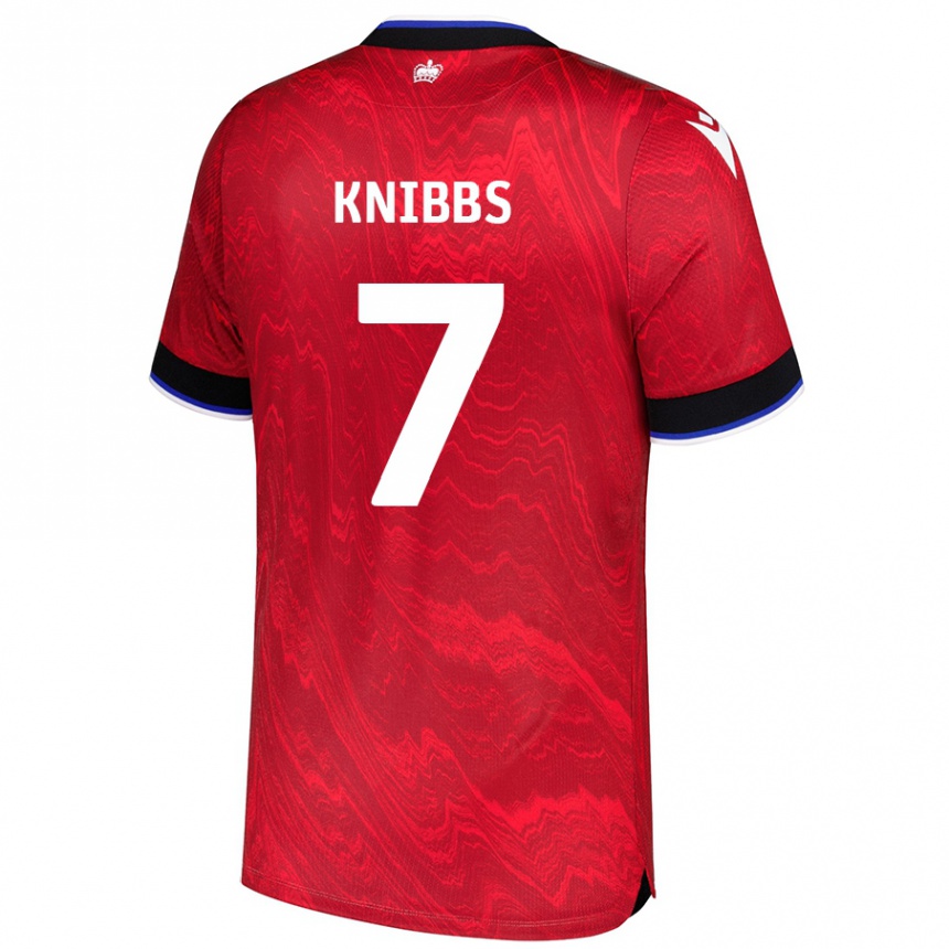 Niño Fútbol Camiseta Harvey Knibbs #7 Rojo Negro 2ª Equipación 2024/25 México