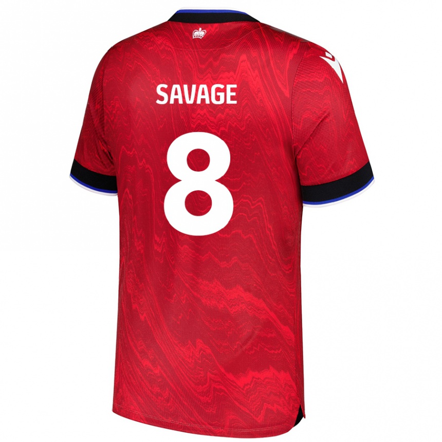 Niño Fútbol Camiseta Charlie Savage #8 Rojo Negro 2ª Equipación 2024/25 México