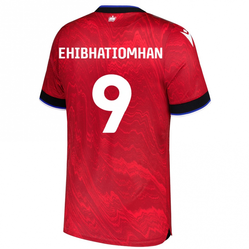 Niño Fútbol Camiseta Kelvin Ehibhatiomhan #9 Rojo Negro 2ª Equipación 2024/25 México