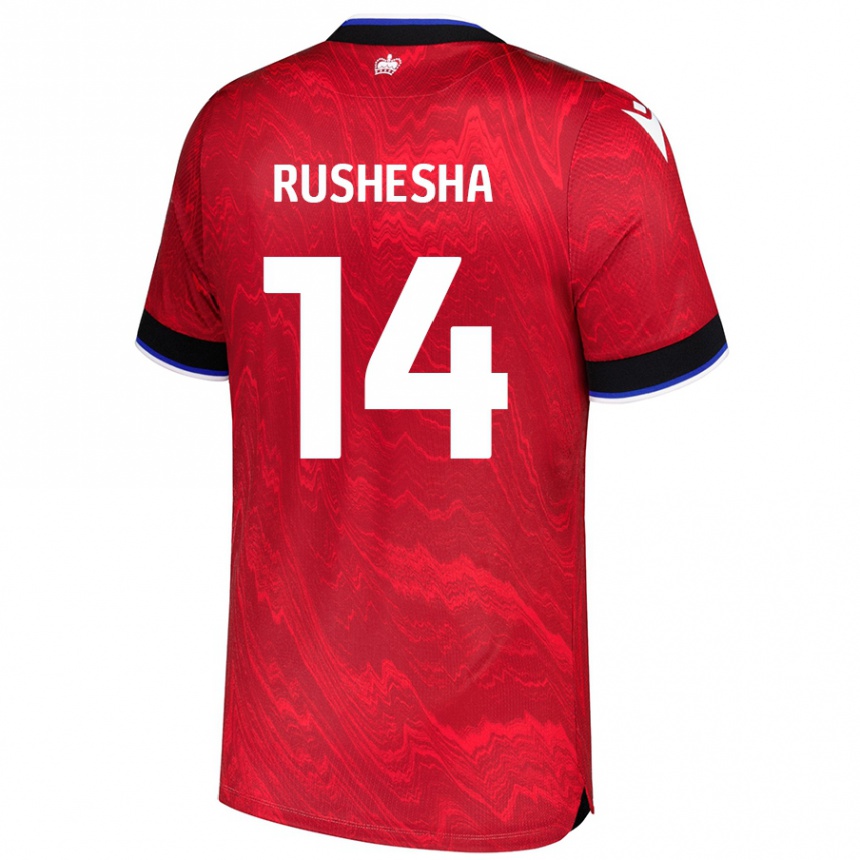 Niño Fútbol Camiseta Tivonge Rushesha #14 Rojo Negro 2ª Equipación 2024/25 México