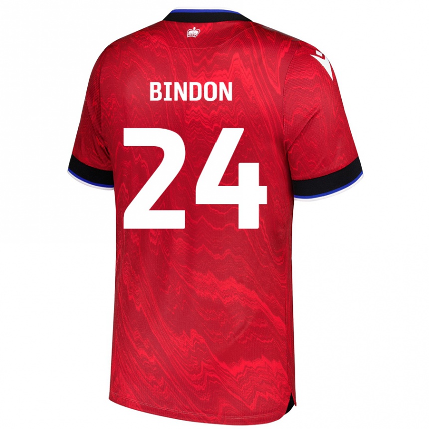 Niño Fútbol Camiseta Tyler Bindon #24 Rojo Negro 2ª Equipación 2024/25 México