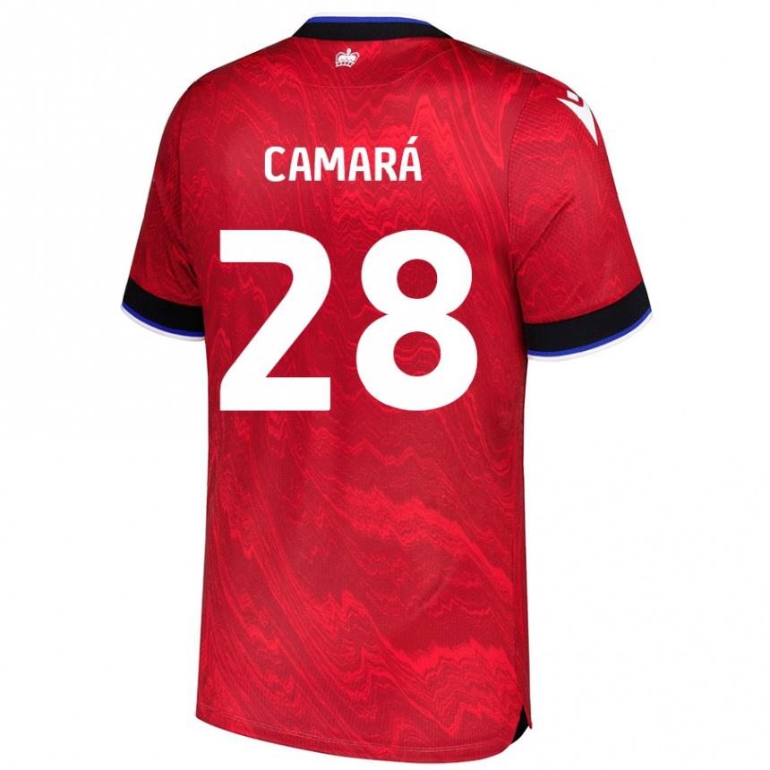 Niño Fútbol Camiseta Mamadi Camará #28 Rojo Negro 2ª Equipación 2024/25 México