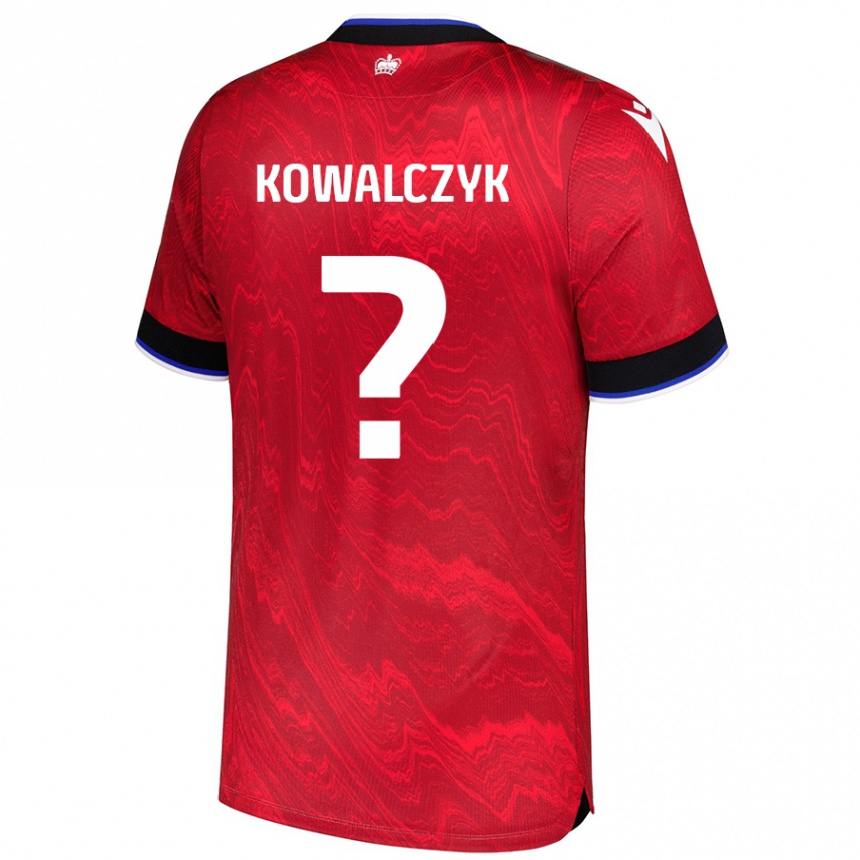 Niño Fútbol Camiseta Kacper Kowalczyk #0 Rojo Negro 2ª Equipación 2024/25 México