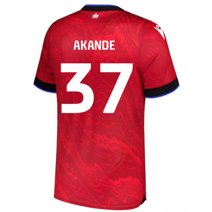 Niño Fútbol Camiseta Adrian Akande #37 Rojo Negro 2ª Equipación 2024/25 México