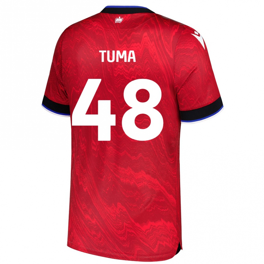 Niño Fútbol Camiseta Basil Tuma #48 Rojo Negro 2ª Equipación 2024/25 México