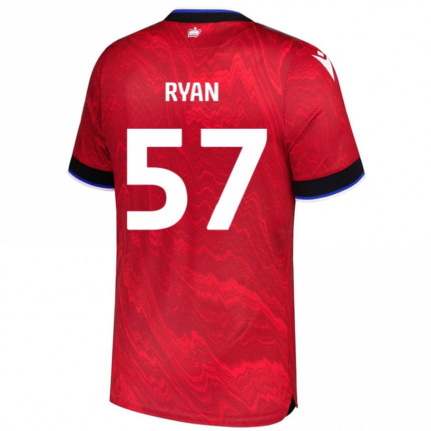 Niño Fútbol Camiseta John Ryan #57 Rojo Negro 2ª Equipación 2024/25 México