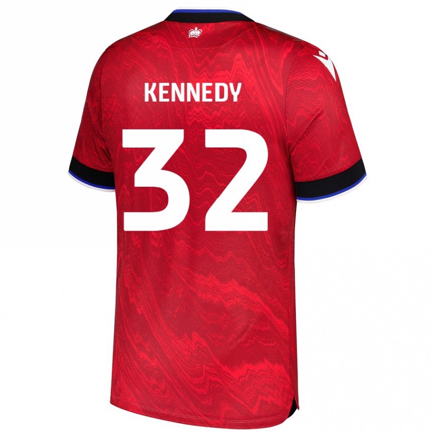 Niño Fútbol Camiseta Stevie Kennedy #32 Rojo Negro 2ª Equipación 2024/25 México