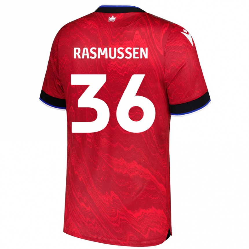 Niño Fútbol Camiseta Tash Rasmussen #36 Rojo Negro 2ª Equipación 2024/25 México