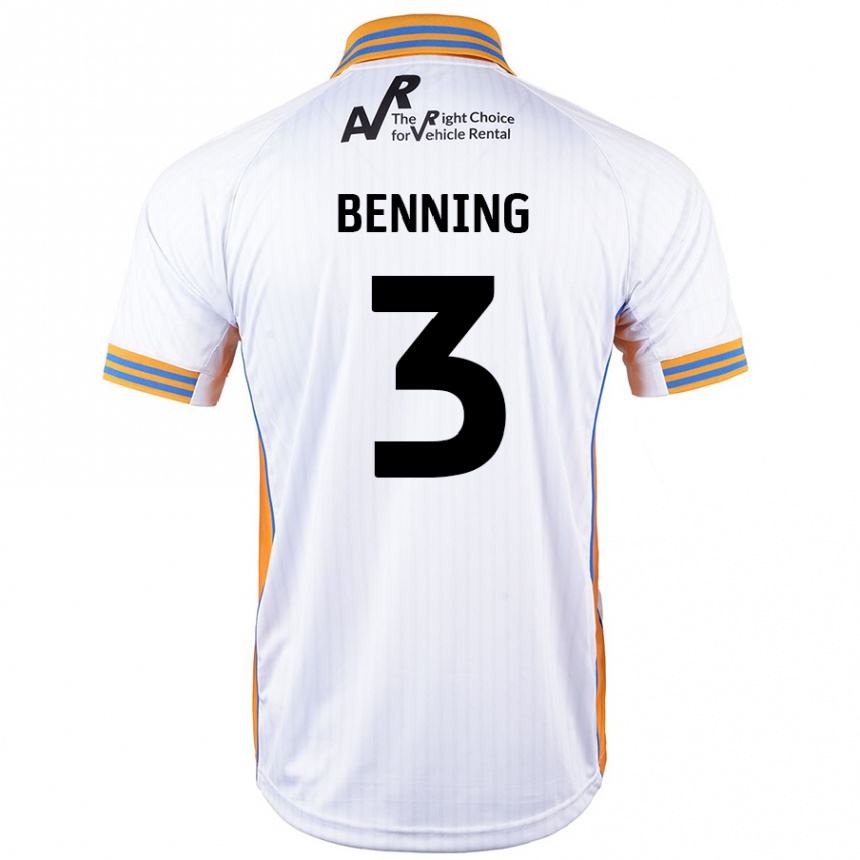 Niño Fútbol Camiseta Mal Benning #3 Blanco 2ª Equipación 2024/25 México