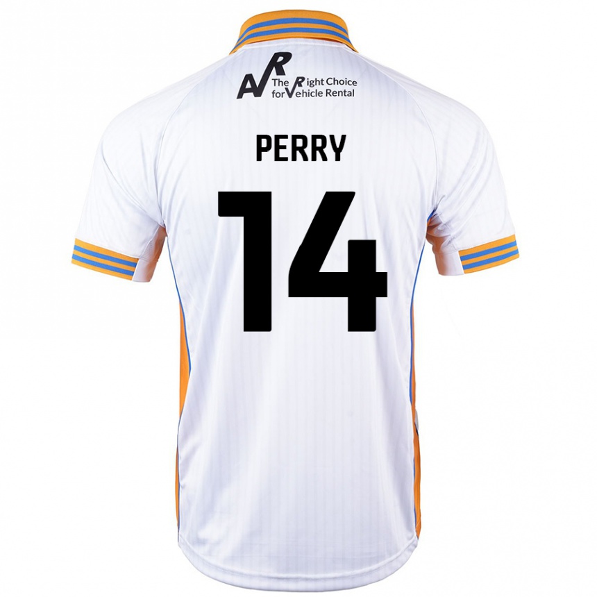 Niño Fútbol Camiseta Taylor Perry #14 Blanco 2ª Equipación 2024/25 México