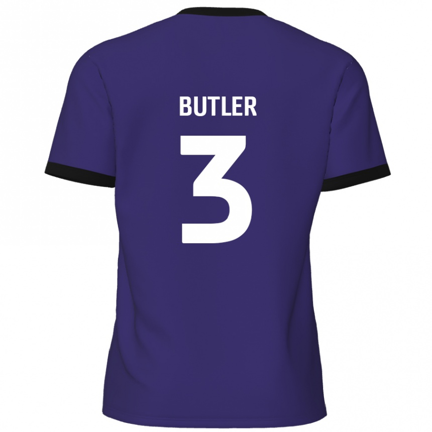 Niño Fútbol Camiseta Dan Butler #3 Púrpura 2ª Equipación 2024/25 México