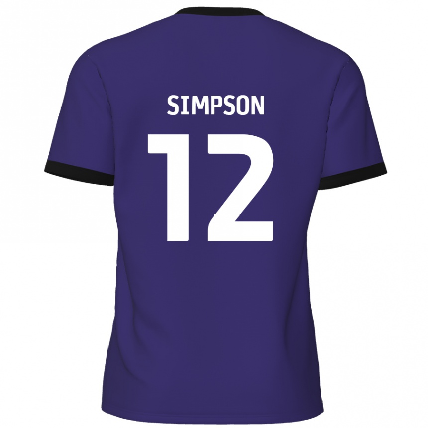 Niño Fútbol Camiseta Tyreece Simpson #12 Púrpura 2ª Equipación 2024/25 México