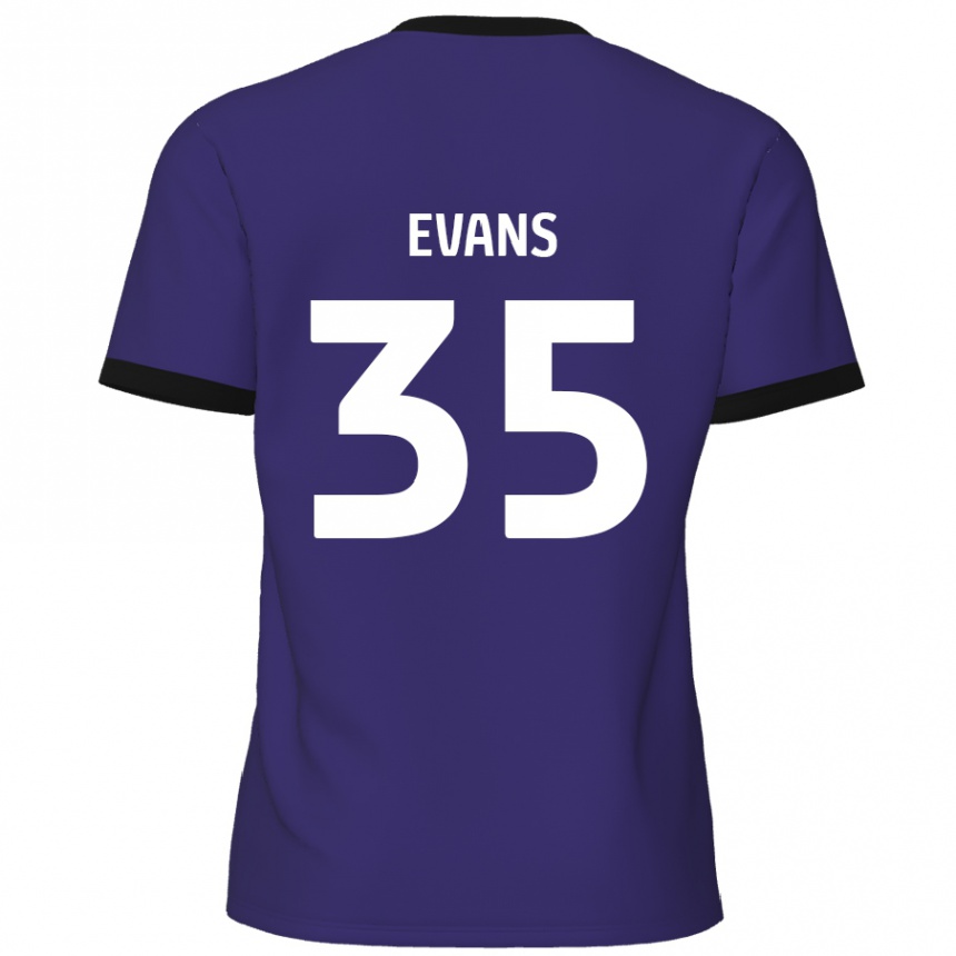 Niño Fútbol Camiseta Makise Evans #35 Púrpura 2ª Equipación 2024/25 México