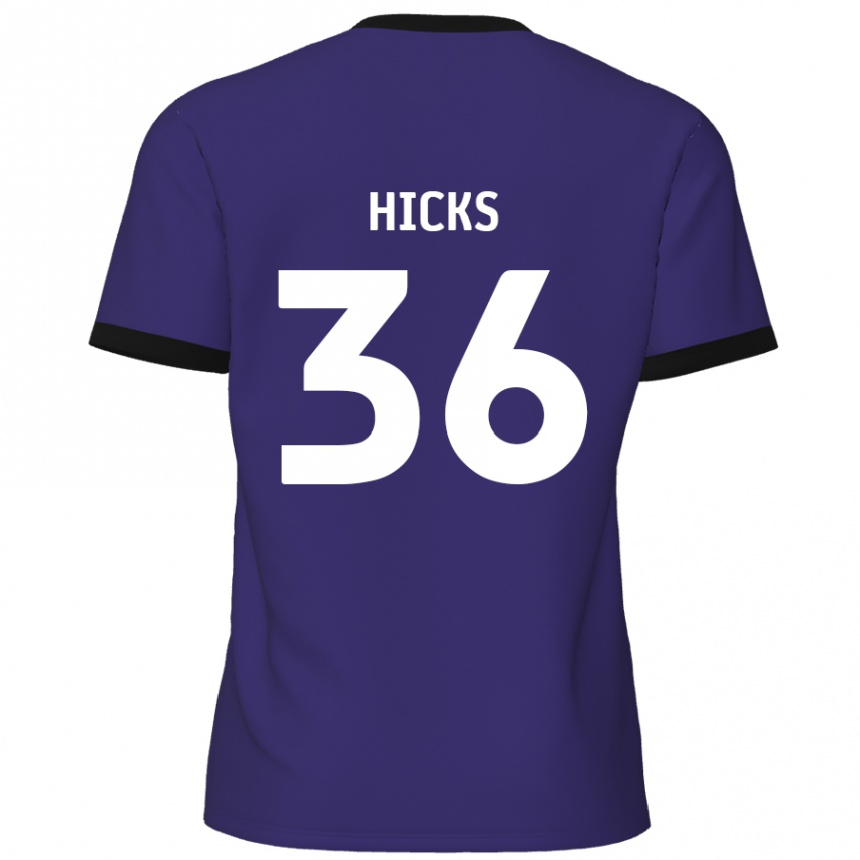 Niño Fútbol Camiseta David Hicks #36 Púrpura 2ª Equipación 2024/25 México