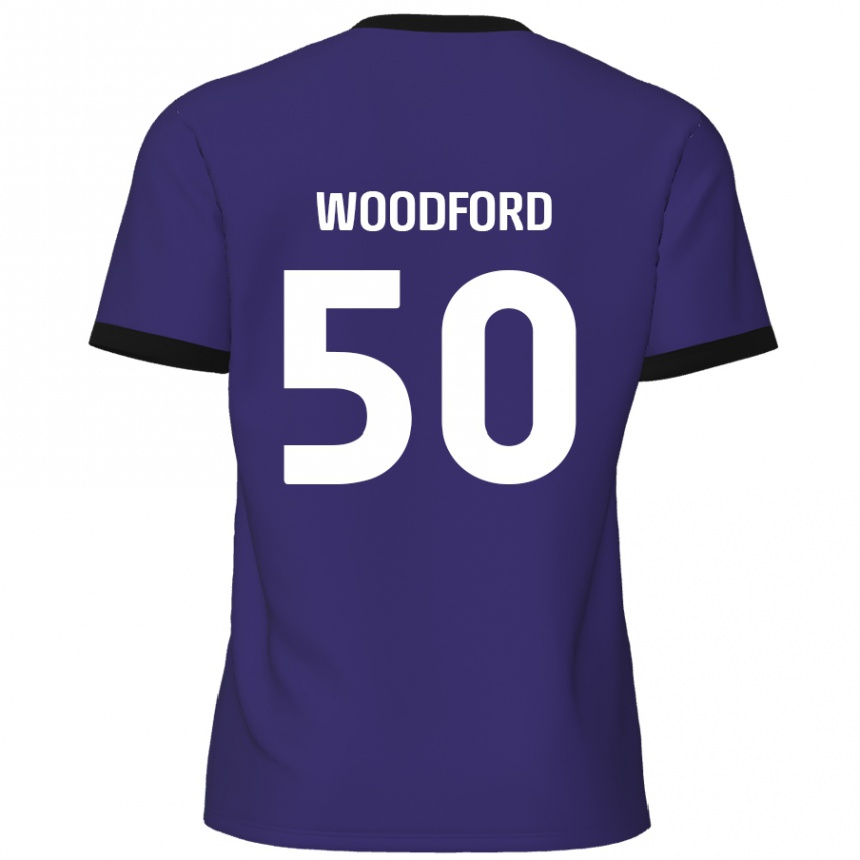 Niño Fútbol Camiseta Max Woodford #50 Púrpura 2ª Equipación 2024/25 México