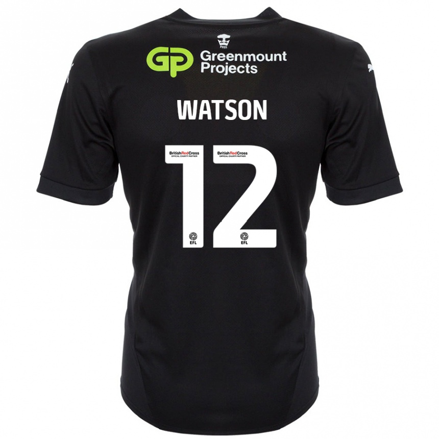 Niño Fútbol Camiseta Tom Watson #12 Negro 2ª Equipación 2024/25 México