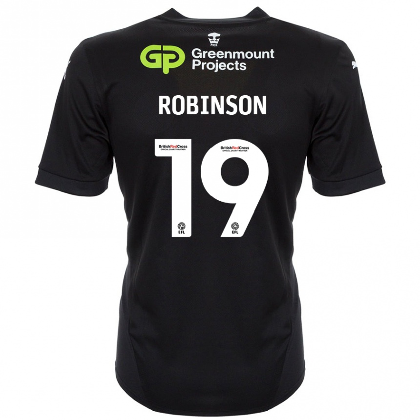 Niño Fútbol Camiseta Luke Robinson #19 Negro 2ª Equipación 2024/25 México