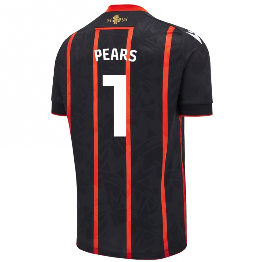 Niño Fútbol Camiseta Aynsley Pears #1 Negro Rojo 2ª Equipación 2024/25 México