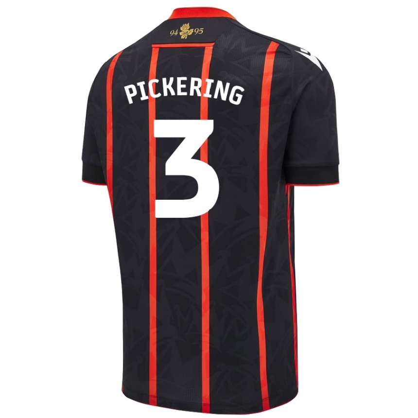 Niño Fútbol Camiseta Harry Pickering #3 Negro Rojo 2ª Equipación 2024/25 México