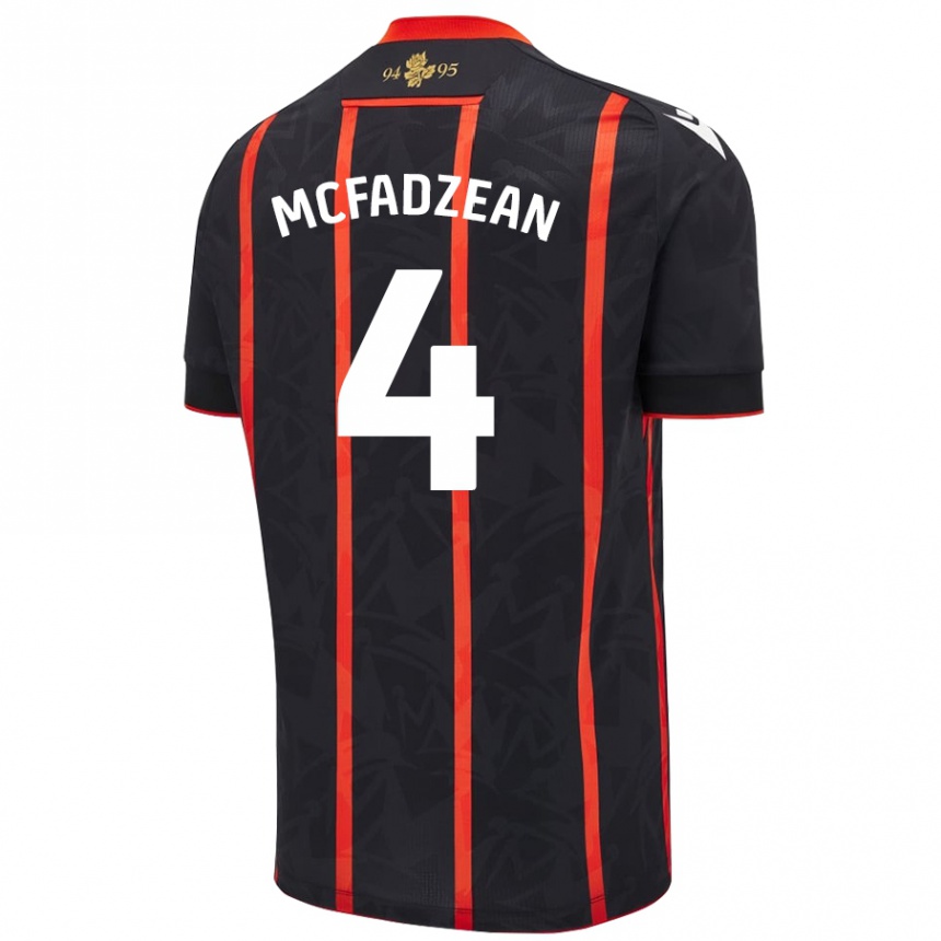 Niño Fútbol Camiseta Kyle Mcfadzean #4 Negro Rojo 2ª Equipación 2024/25 México