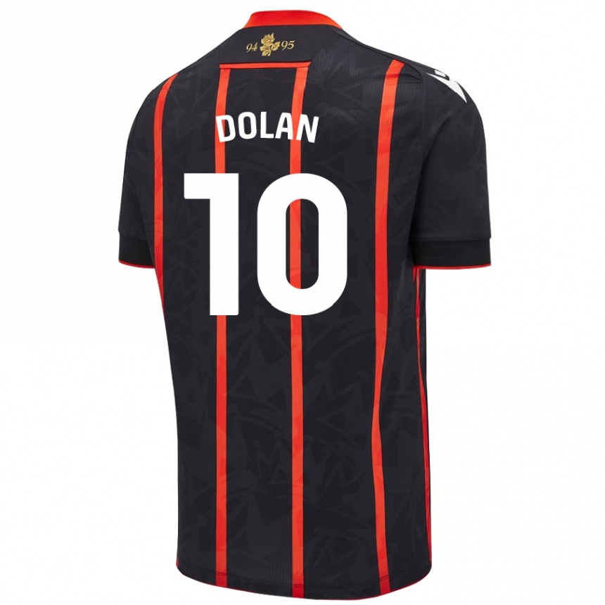 Niño Fútbol Camiseta Tyrhys Dolan #10 Negro Rojo 2ª Equipación 2024/25 México