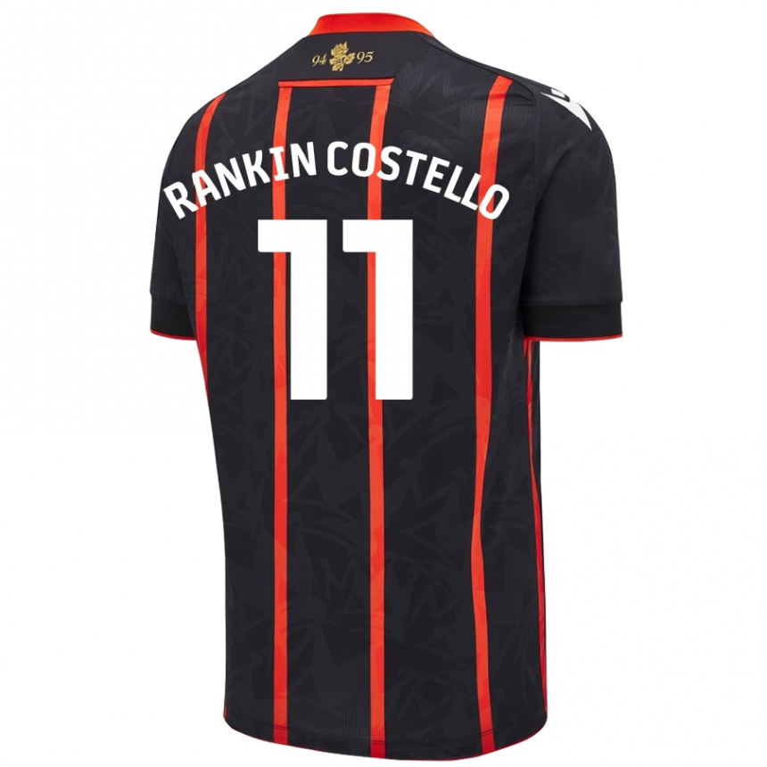 Niño Fútbol Camiseta Joe Rankin-Costello #11 Negro Rojo 2ª Equipación 2024/25 México