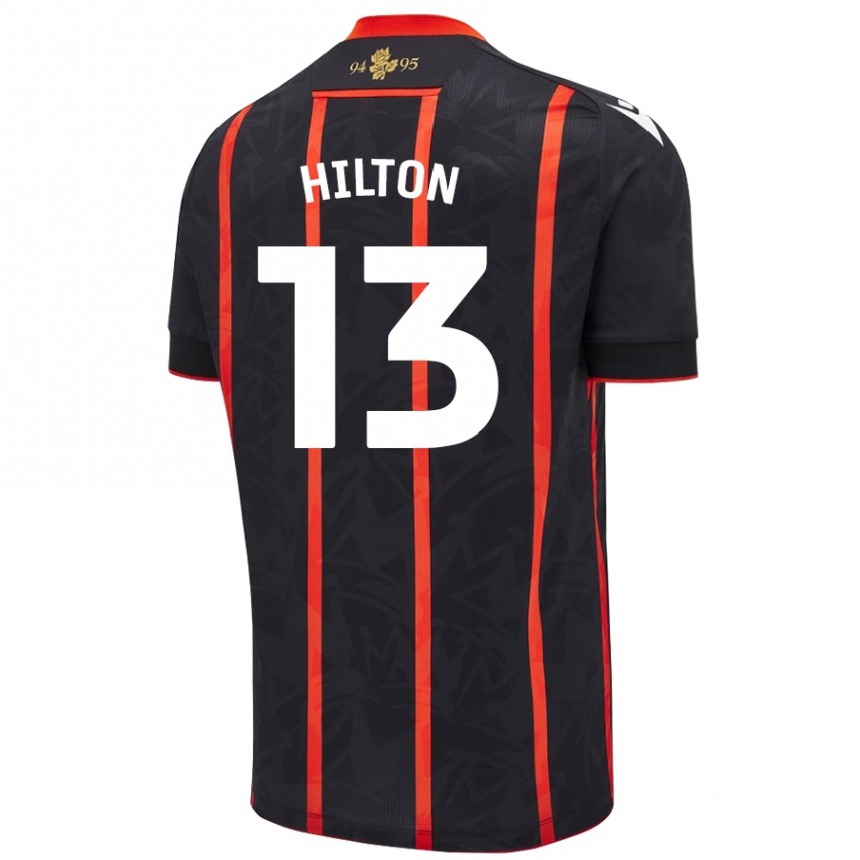 Niño Fútbol Camiseta Joe Hilton #13 Negro Rojo 2ª Equipación 2024/25 México