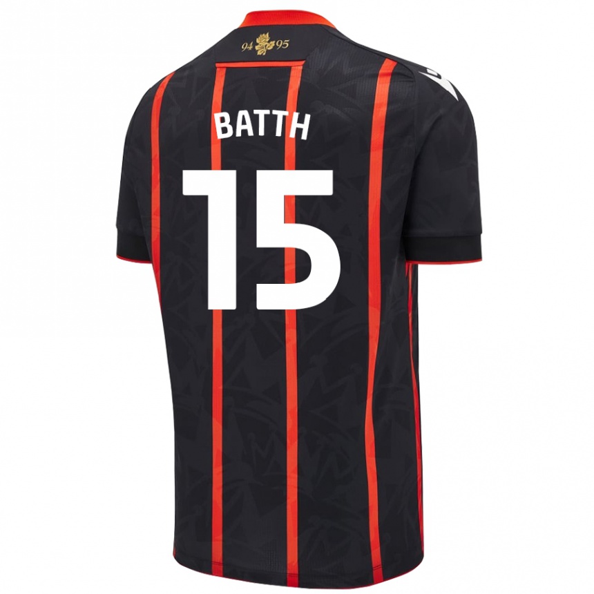 Niño Fútbol Camiseta Danny Batth #15 Negro Rojo 2ª Equipación 2024/25 México