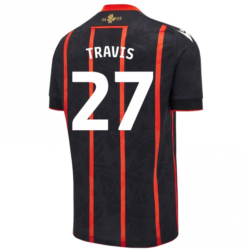 Niño Fútbol Camiseta Lewis Travis #27 Negro Rojo 2ª Equipación 2024/25 México