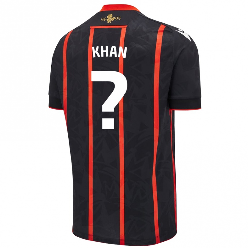 Niño Fútbol Camiseta Adam Khan #0 Negro Rojo 2ª Equipación 2024/25 México