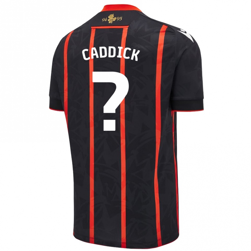 Niño Fútbol Camiseta Adam Caddick #0 Negro Rojo 2ª Equipación 2024/25 México