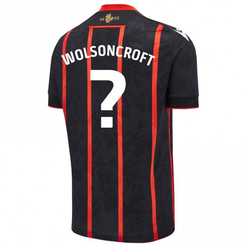 Niño Fútbol Camiseta Blake Wolsoncroft #0 Negro Rojo 2ª Equipación 2024/25 México