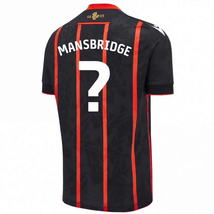 Niño Fútbol Camiseta Tyler Mansbridge #0 Negro Rojo 2ª Equipación 2024/25 México