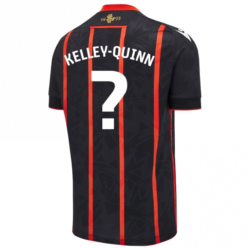 Niño Fútbol Camiseta Leon Kelley-Quinn #0 Negro Rojo 2ª Equipación 2024/25 México