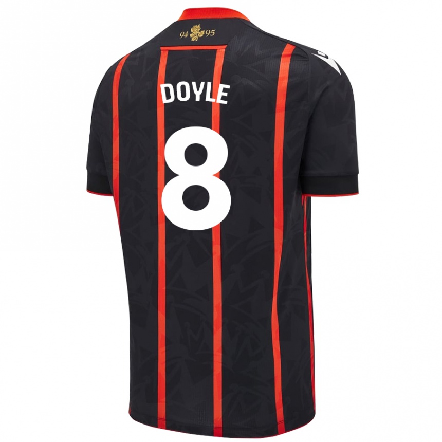 Niño Fútbol Camiseta Emma Doyle #8 Negro Rojo 2ª Equipación 2024/25 México