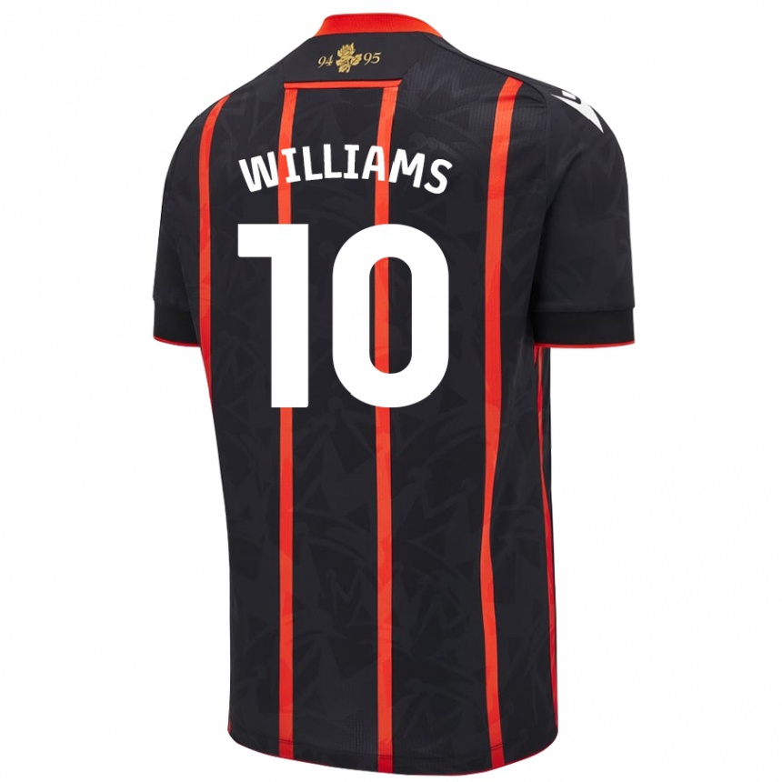 Niño Fútbol Camiseta Chloe Williams #10 Negro Rojo 2ª Equipación 2024/25 México