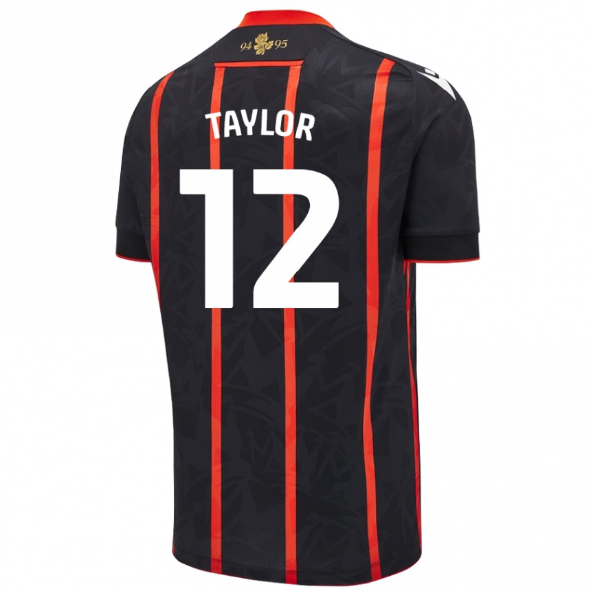 Niño Fútbol Camiseta Emma Taylor #12 Negro Rojo 2ª Equipación 2024/25 México