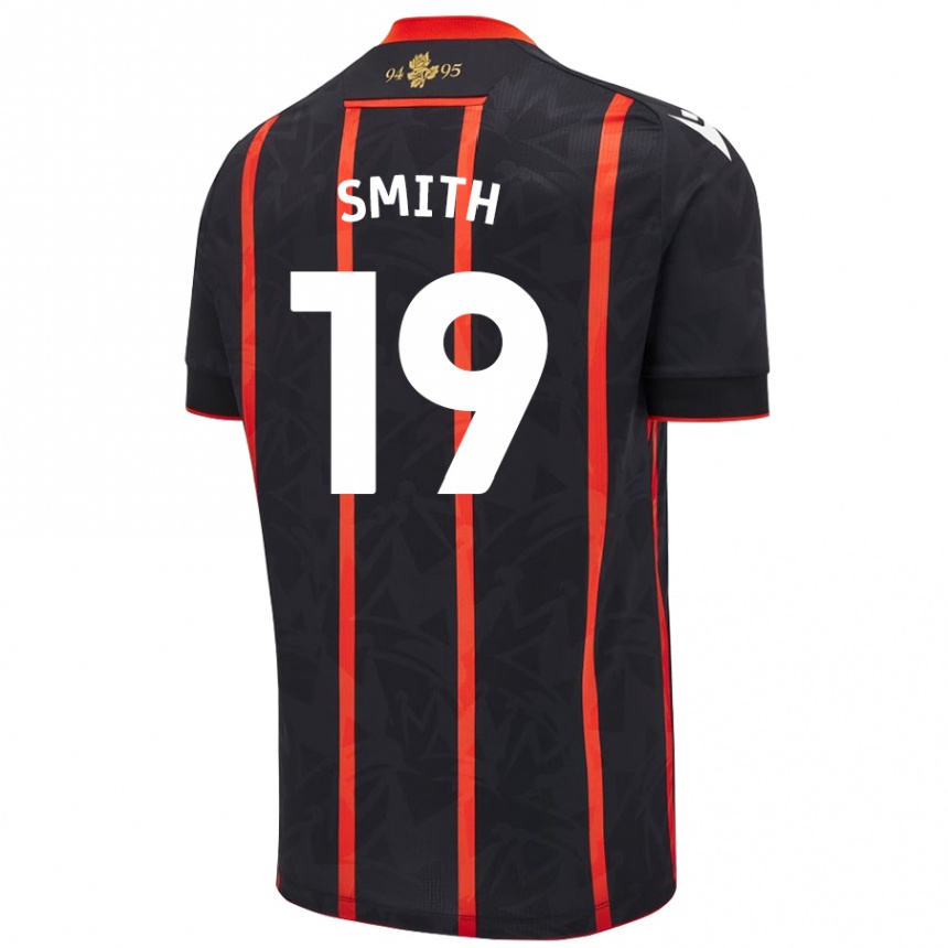 Niño Fútbol Camiseta Evie Smith #19 Negro Rojo 2ª Equipación 2024/25 México