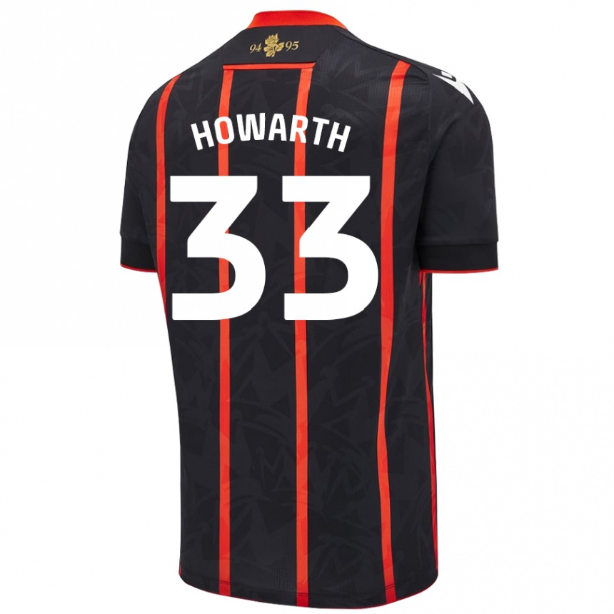 Niño Fútbol Camiseta Taylor Howarth #33 Negro Rojo 2ª Equipación 2024/25 México